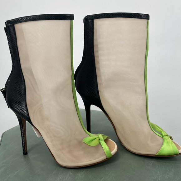 Vionnet Paris Mesh Open Toe with Neon Detailing and Bow - Picture 3 of 4